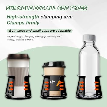2PCS Car Cup Holders Universal Drink Holder for Ventilation Bottle Stand | Self-Adhesive Drink Holder with Adjustable Clamping Arms, Multifunctional Bottle Holders for Water Coffee Juice