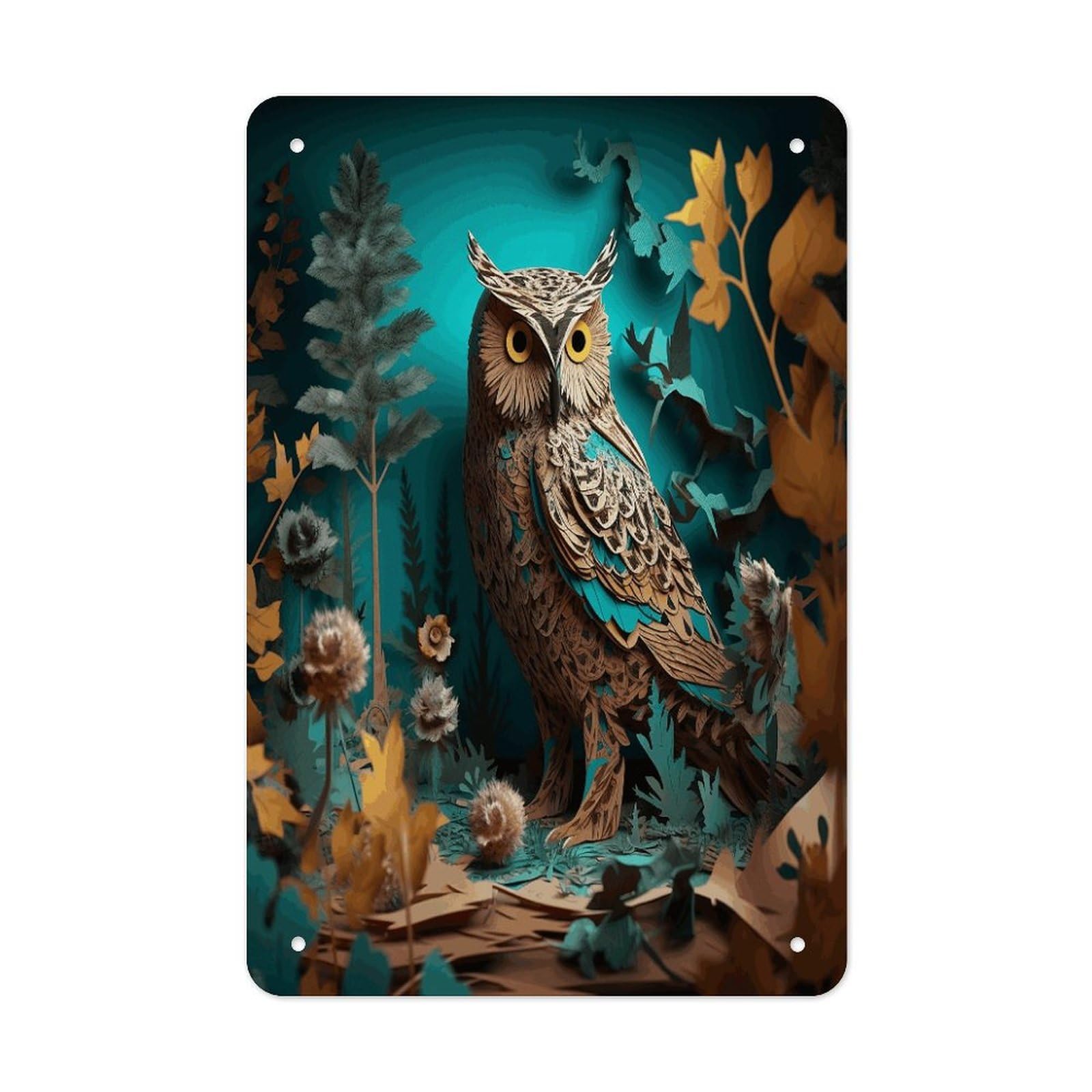 VstaDank Owl Metal Tin Signs Personalized Wall Art Prints Decoration Art Poster Funny Vintage Tin Sign Iron Sheet Painting Metal Signboard Decor Painting for Wall Decor
