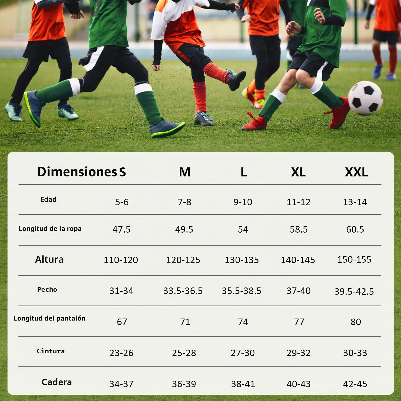 Leeboom Camiseta Termica Niño Futbol Ropa Transpirable Secado Rapido Entrenamiento Esqui Top Pantalon
