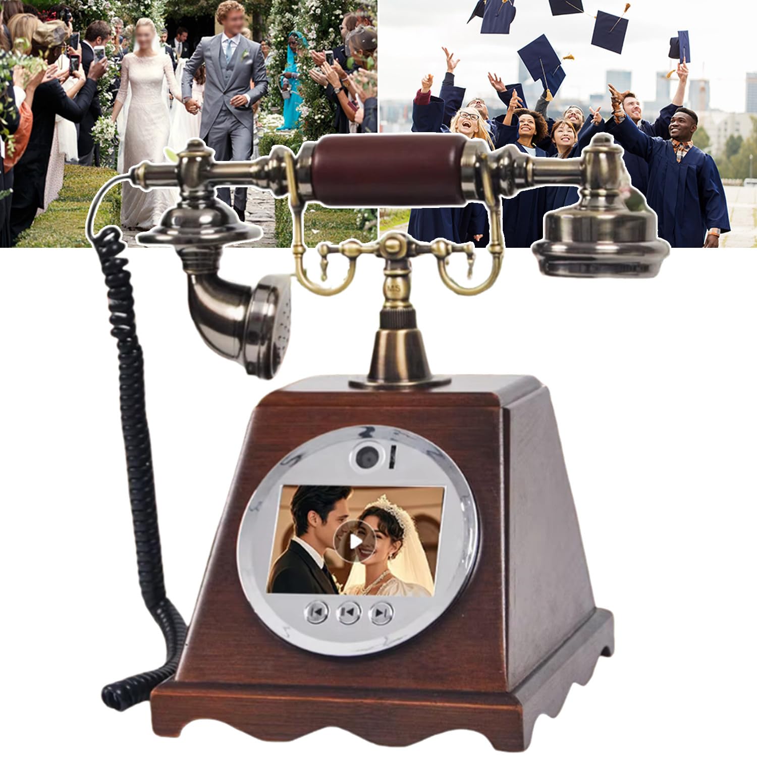 Livre d'or de mariage numérique avec écran HD 2K de 3.5 pouces et mémoire 128 Go