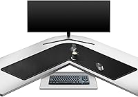 Vista 10 de Mydours Almohadilla de Escritorio en Forma de L, 54" L x 54" L x 16" A Mega Cuero PU Esquinera para Teclado de Computadora Alfombrilla de Escritorio