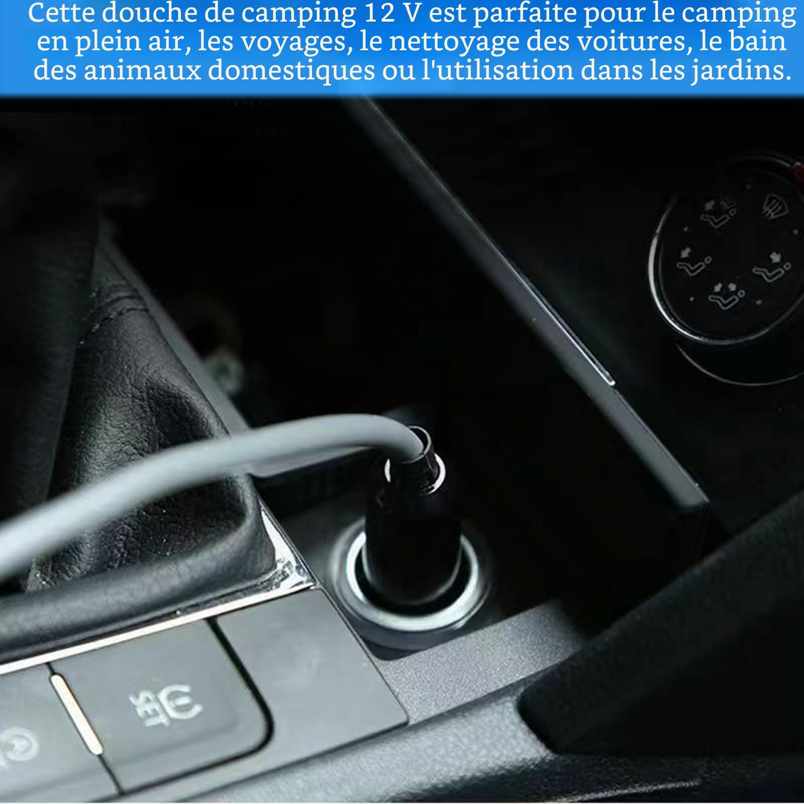 Vegena Douche Portable de Camping - Douche de Camping avec Pommeau et Tuyau de Douche, Douche pour Camping, Douche Portable, Douche de Camping Extérieure pour Voyage, Camping, Jardin, Plage