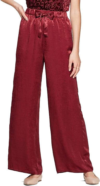 Amazon.com: Xhilaration Pantalones Palazzo de satén con pierna ancha para  mujer (burdeos, M) : Ropa, Zapatos y Joyería