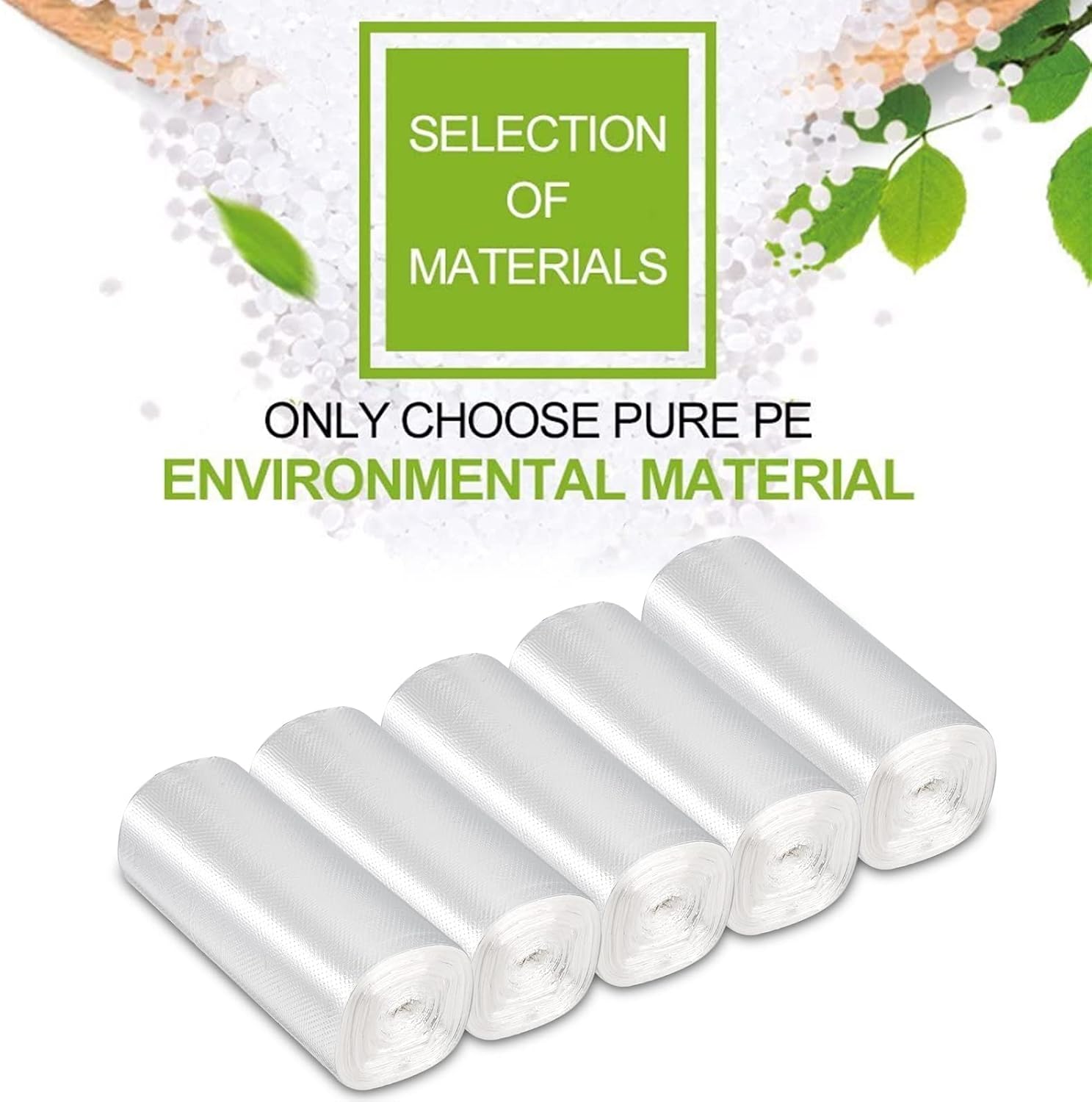 Tebery 200 Counts 4 Gallon Clear Small Garbage Bags Trash Bags, Wastebasket Bin Liners for Bathroom Bedroom Office Trash Can, 4 Rolls image 4