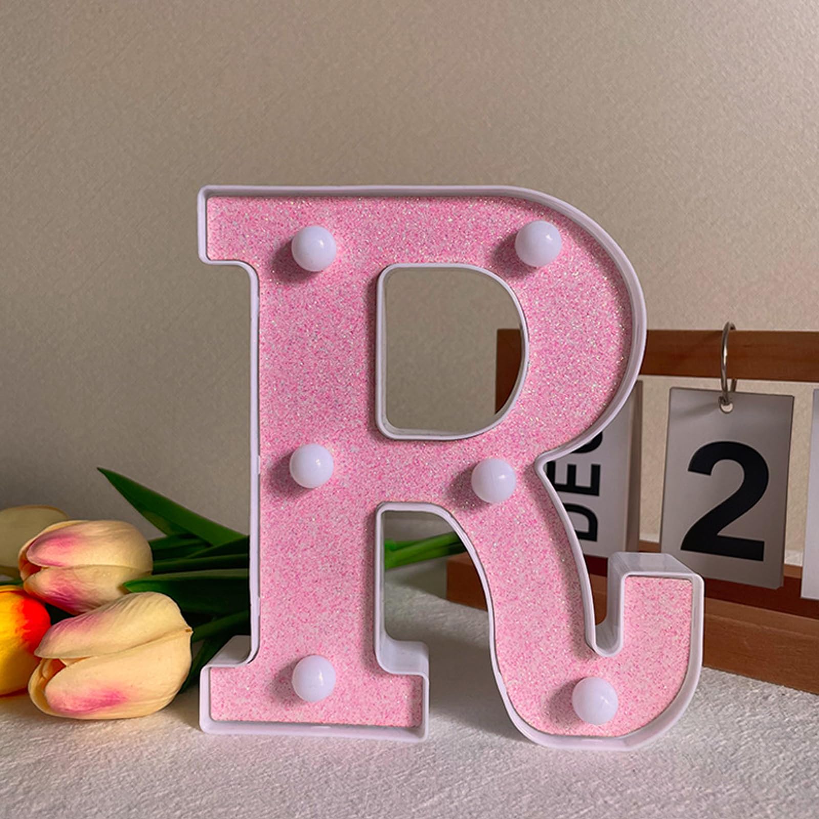 LED Light Up Letter R - 6.3inch Pink Letter Light for Birthday & Party โ image 1