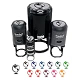 Explorer World Globe of Planet Earth Self-Inking Rubber Stamp Ink Stamper for Stamping Crafting Planners - 3/4 Inch Small - Blue Ink