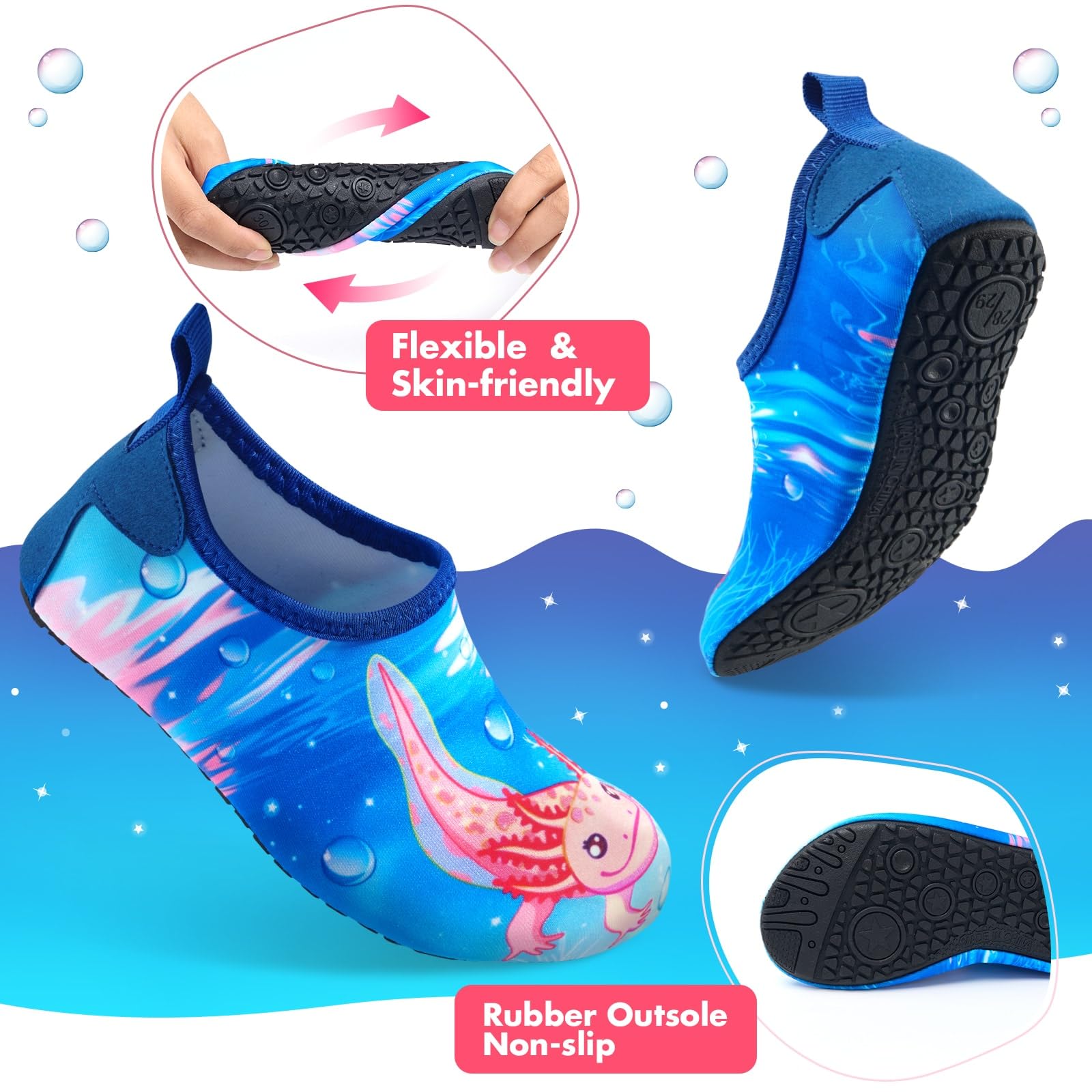 Zapatillas de Playa Niño Niña Descalzas de Secado Rápido Malla Suave Zapatos de Agua