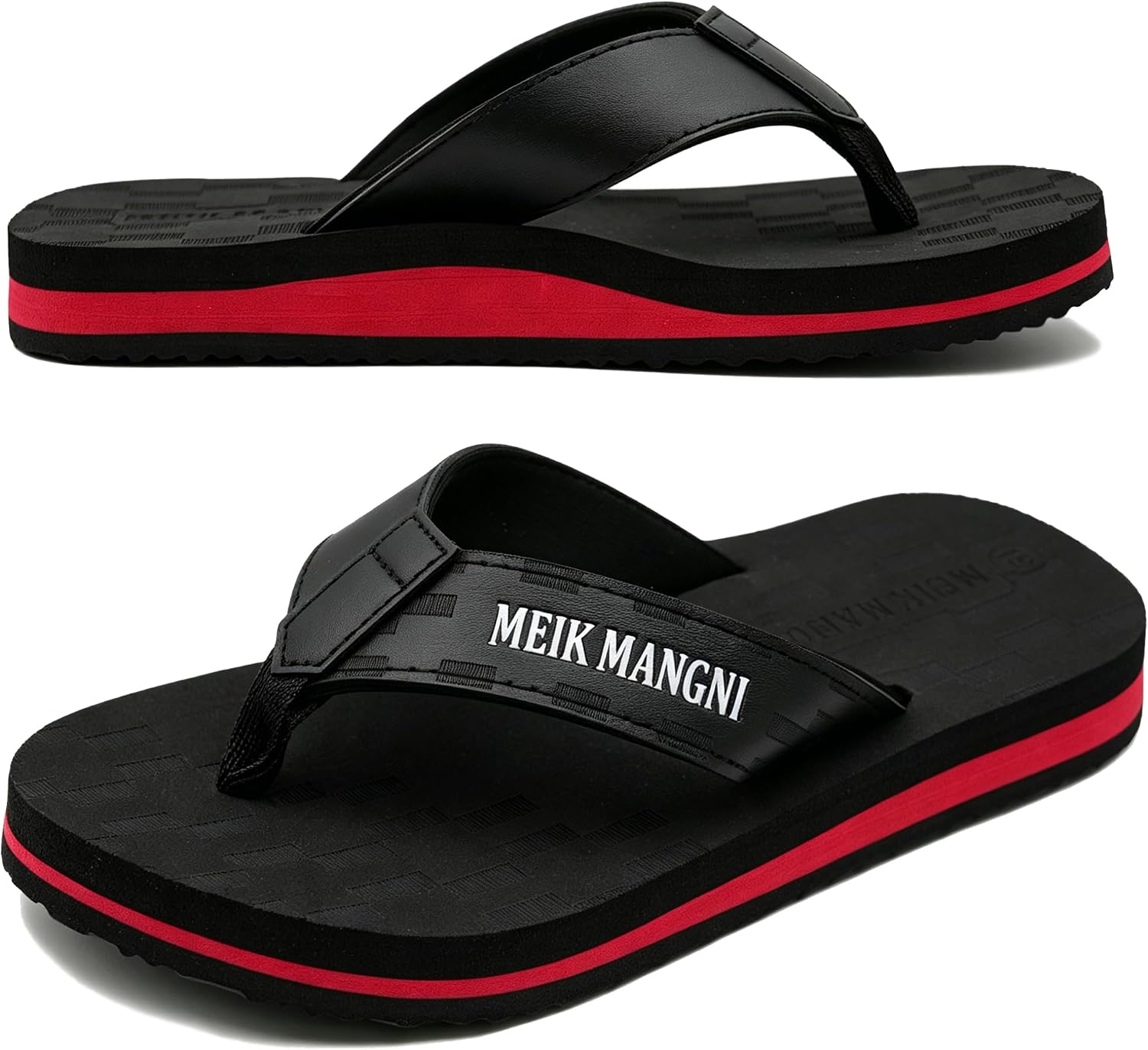 Meik Mangni Kids Boys Girls Arch Support Flip Flops Comfortable Cushion Thong Sandals Slip Resistant Summer Sandals Lightweight Quick Dry Slide Shower Shoes for Beach Swim Pool (Little Kid/Big Kid)