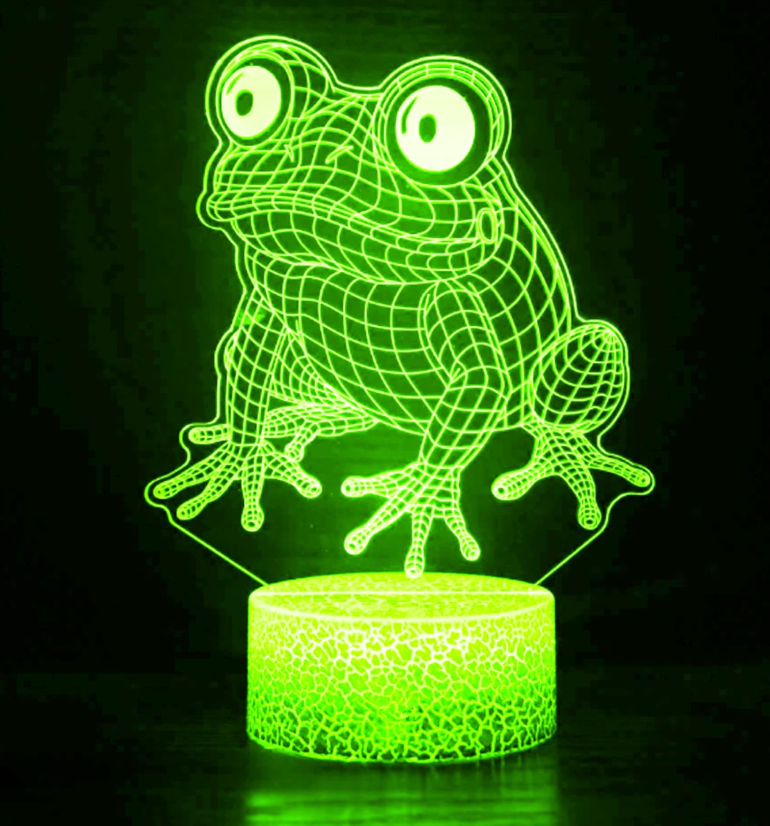 Nastrojowe światło 3D, żaba, 7 kolorów, przełącznik dotykowy, USB, lampa stołowa, LED, pomysł na prezent do domu, na imprezę lub urodziny