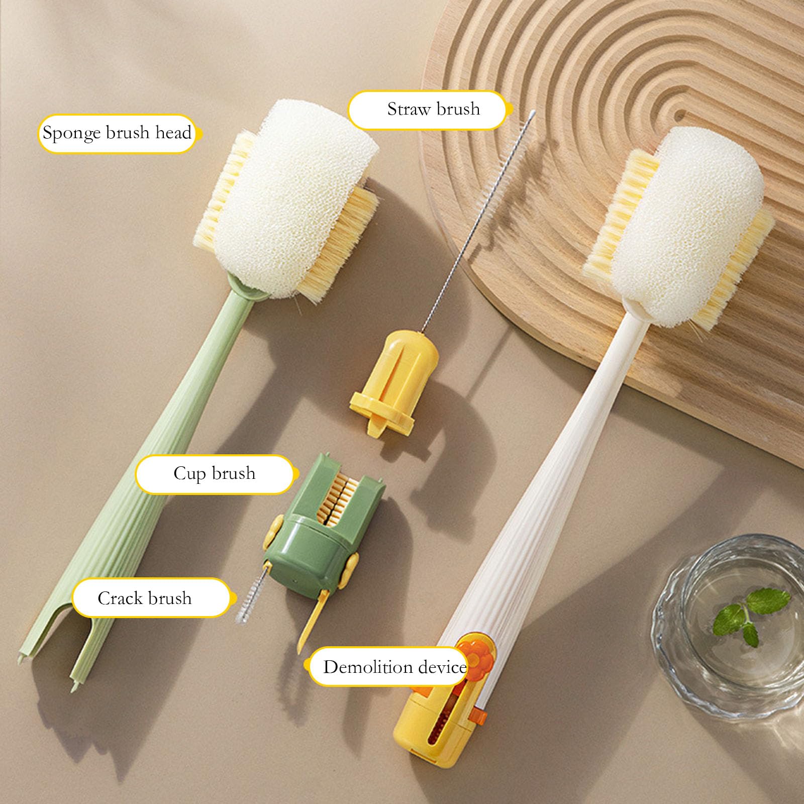 5 in 1 Bottle and Straw Cleaner, Multifunctional Cleaning Brush for Narrow-Neck Bottles and Reusable Cups - Image 2