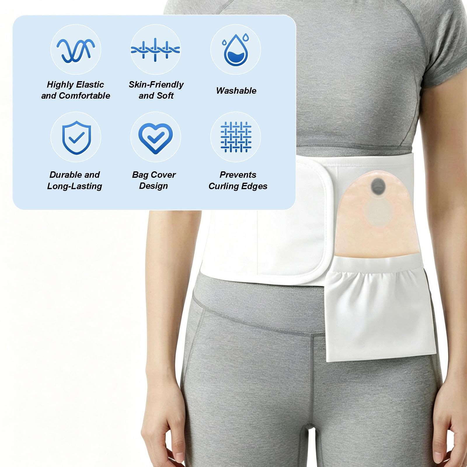 Stoma Gürtel, Stoma-Stützgürtel für Ileostomie, Urostomie und Kolostomie