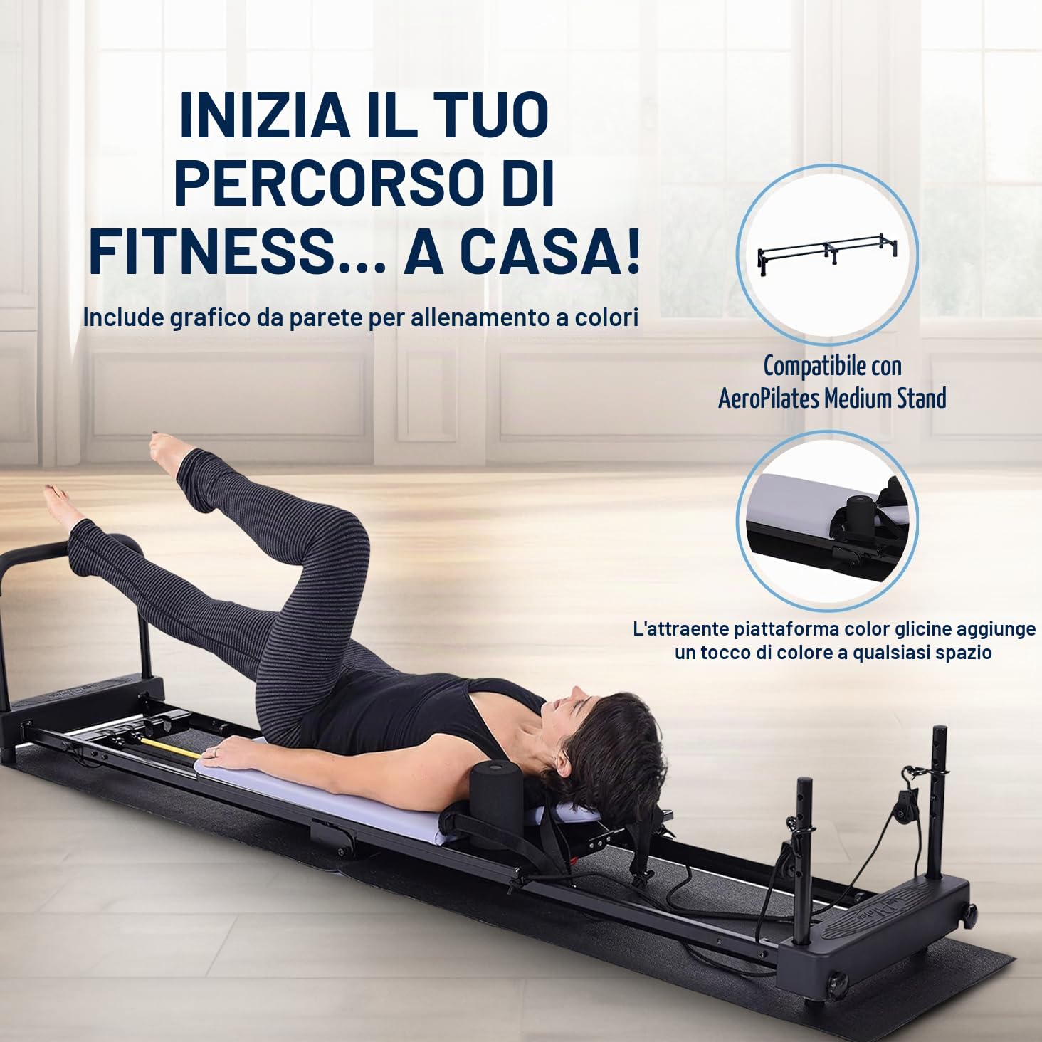 Stamina Aeropilates 4 Cord Reformer Plus 4420 fitness workout Machine con tappetino