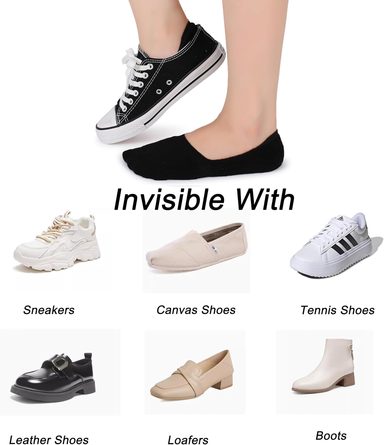 Pareberry Women's Thick Cushion Cotton Athletics Casual Low Cut Flat Non-Slip Boat Liner No Show Socks-5/10 Pack - Image 2