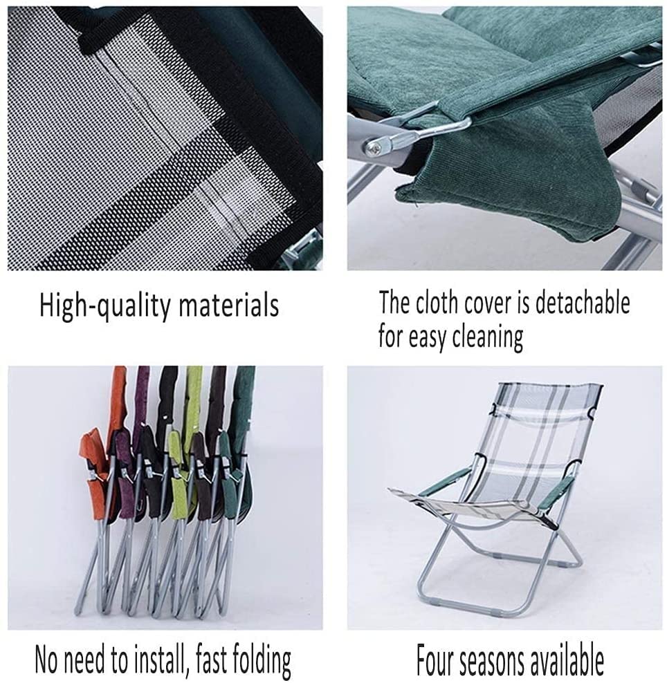 Chaise longue inclinable pliable quatre saisons avec structure verte portable - 5