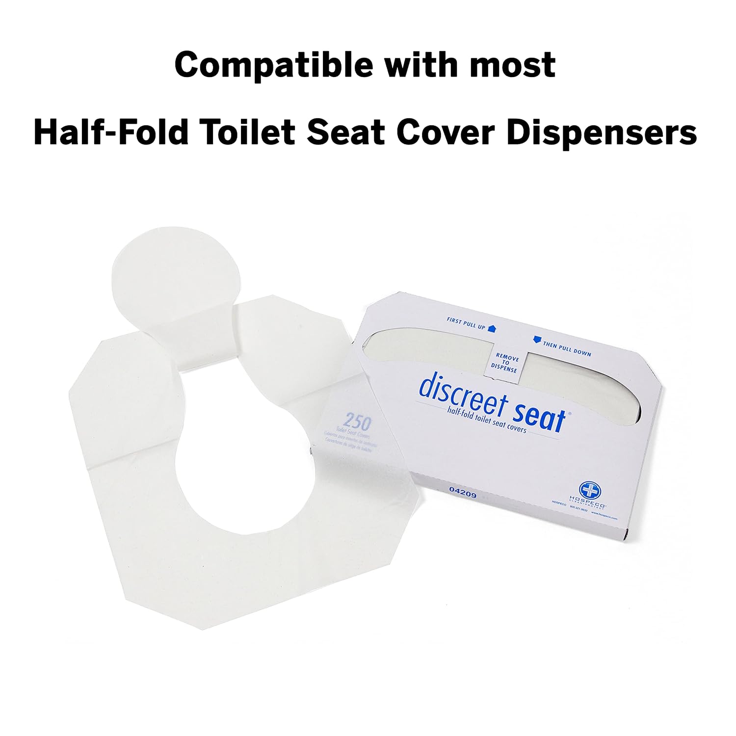 Discreet Seat DS-1000 Half-Fold Toilet Seat Covers 4-Pack of 250 with Zep Professional Sprayer Bottle 32 oz