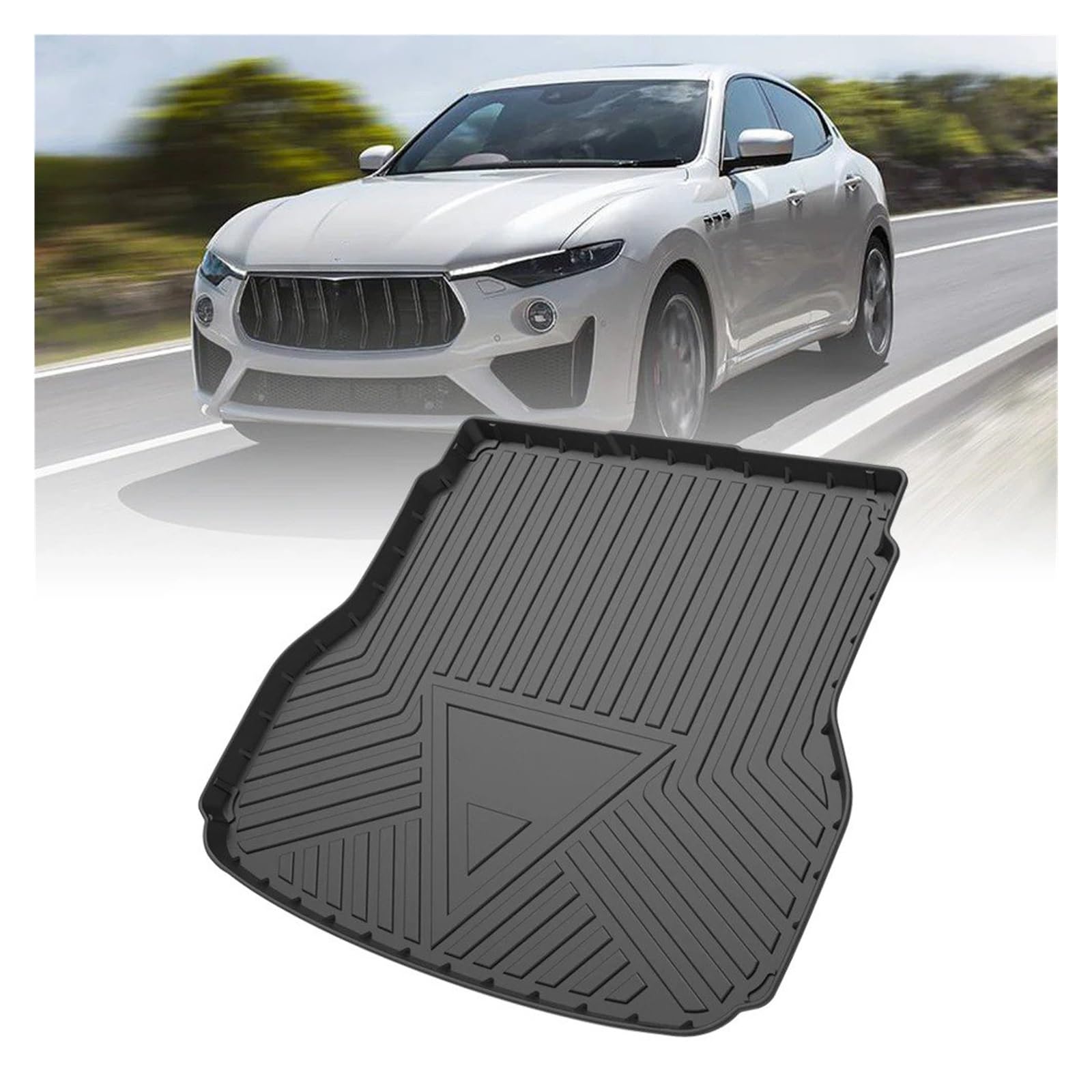 Auto-Kofferraum-Matten Für Maserati Für Levante 2016-2021 wasserdichte Schutz Gummi Auto Matten TPE Hinten Stamm Matte Lagerung Box Pad