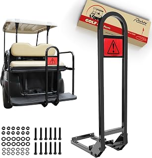 Roykaw Golf Cart No-Drilling Rear Seat Safety Grab Bar Compatible with EZGO, Club Car, Yamaha Gas & Electric Vehicles, Golf Handrail Bar for Rear Seat Passenger, Detachable & Easy to Install