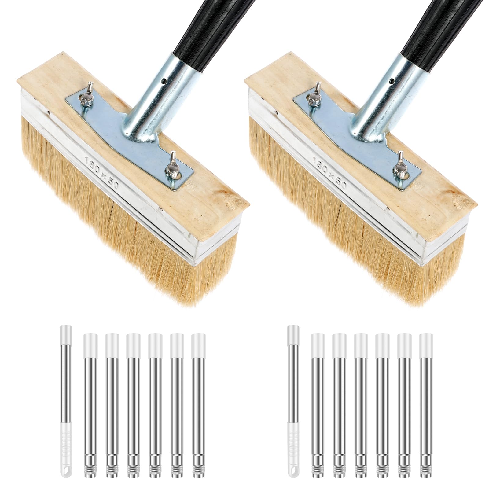 2 Pack Deck Stain Brush Set with 67 Inch Extension Pole