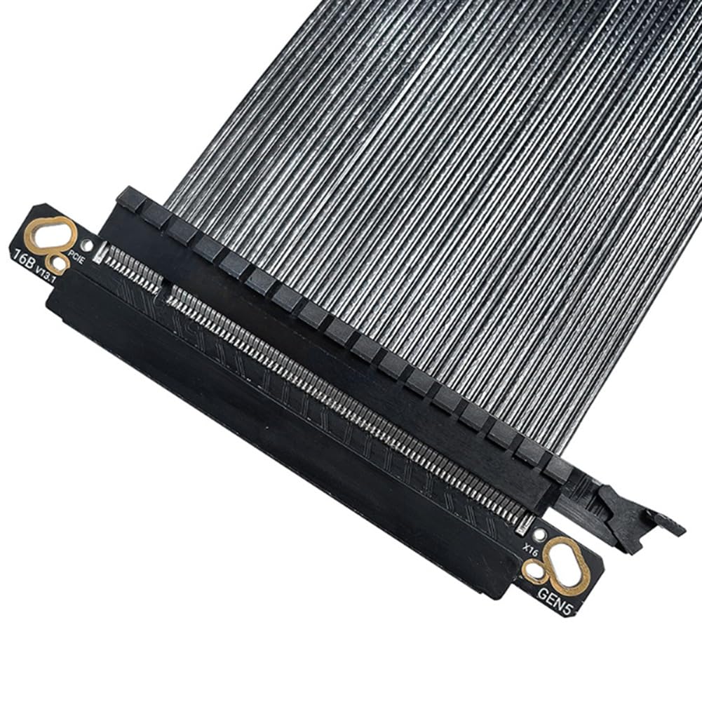 Premium PCIe 5.0 X16 pionowy kabel riser, posrebrzany ekranowany, do RTX5080, RTX4090, kompatybilny z ITX A