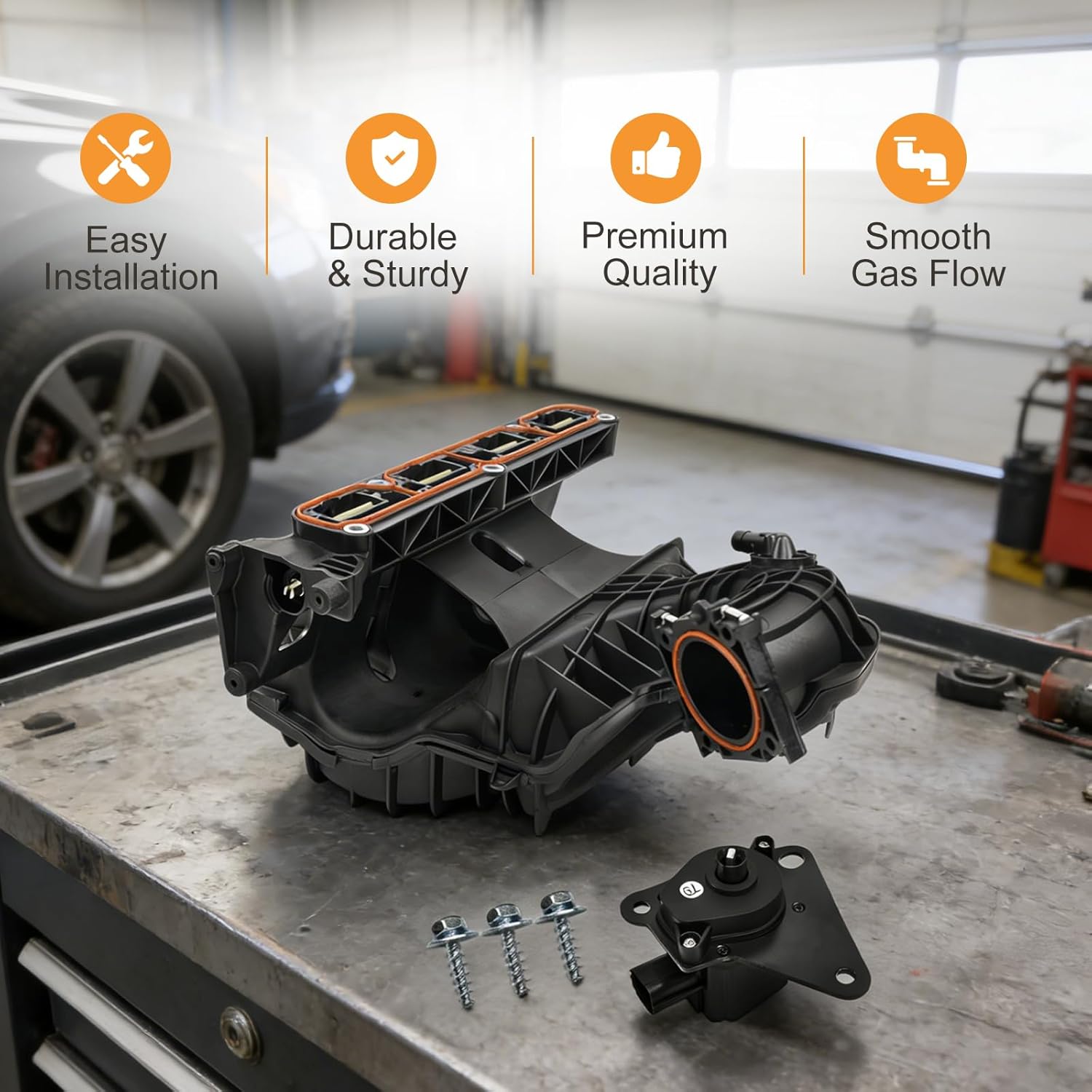 Engine Intake Manifold W/Runner Control Valve Compatible with Jeep Patriot Compass Intake Manifold for Dodge Caliber Journey Chrysler Sebring 2007-2017 Replaces#911-902 4884495AH 4884495AC