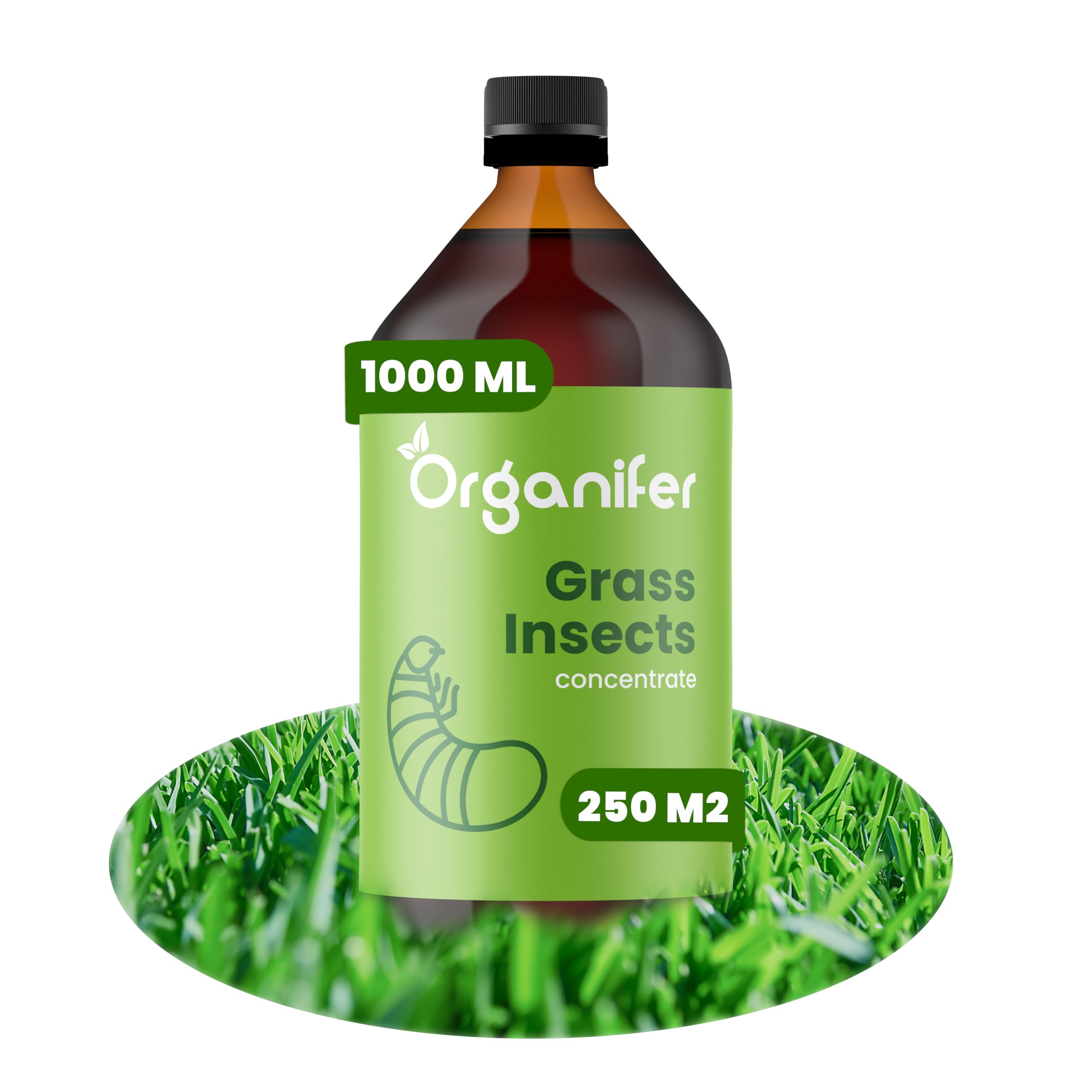 Concentré Jardin Pour Gazon Et Sol - 1 Litre - 1000 M2 - Catégorie Vers Blancs Et Nématodes - Produit Naturel À Diluer Pour Pelouse Et Jardin - Organifer