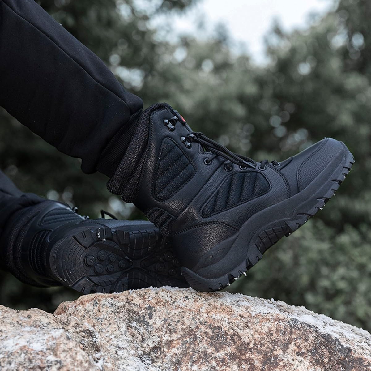 EinPlus Men's Military Tactical Boots: Combat Hiking Shoes Lightweight for Outdoor