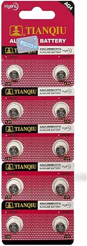 Tianqiu 10PCS Ag4 Lr626 377 Sr626Sw Batería alcalina
