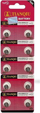 Tianqiu AG4 10Pc Alkaline Button Cell Watch Batteries