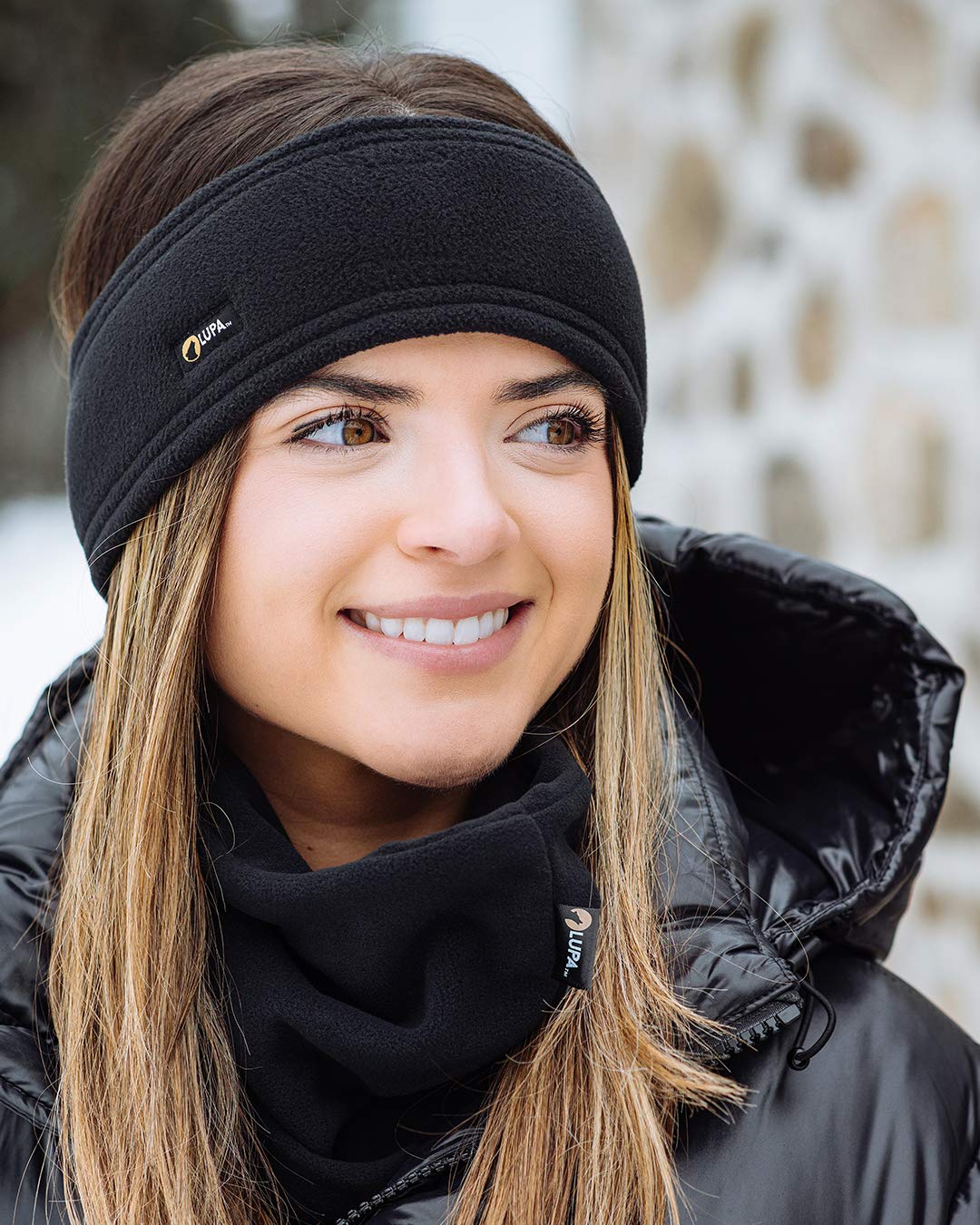 Lupa Unisex Triple-Layer Micro Fleece Headband & Ear Warmer - Black - Image 3