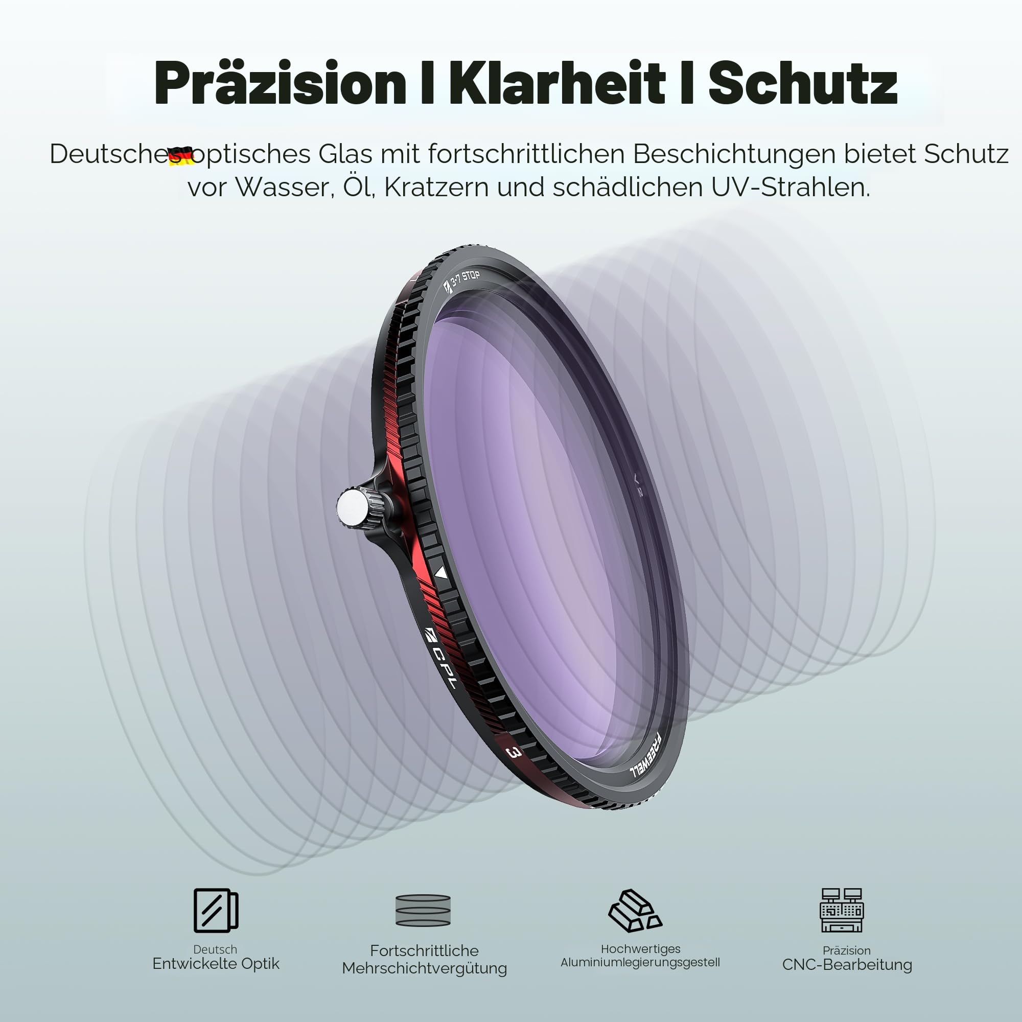 Freewell 82mm V2 Magnetic Hybrid VND/CPL 3-7 Stops Filter | Premium Quality Adjustable VND und CPL Filter Zukunftssicher