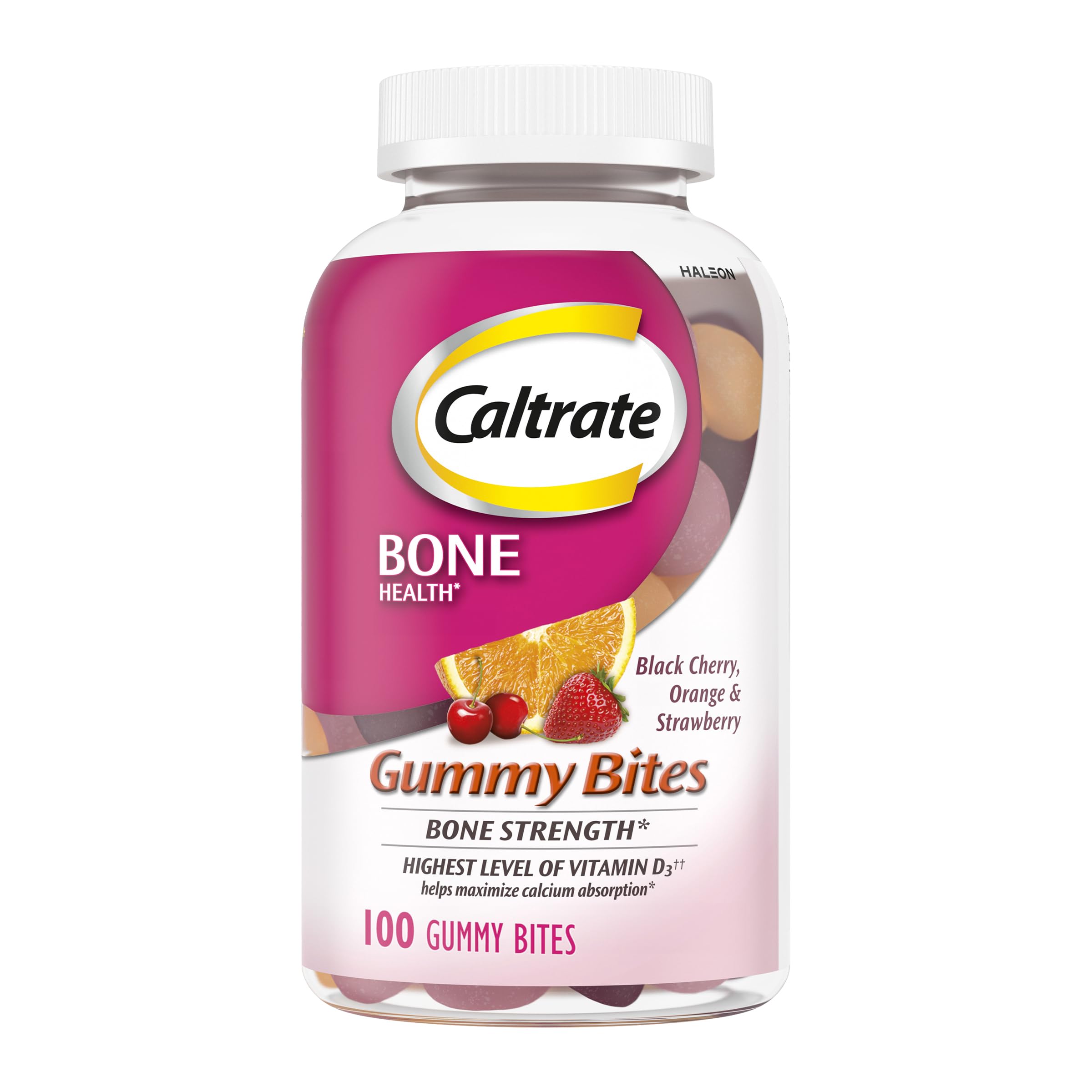 Caltrate Gummy Bites 600 Plus D3 Vitamin D and Calcium Supplement, 100 Ct 100 Count (Pack of 1) Gummy Bites