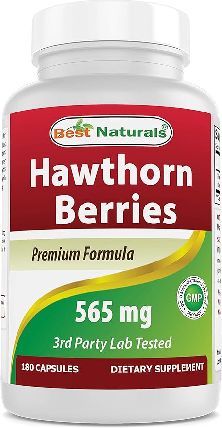 Best Naturals Hawthorn Berry 565 mg 180 Capsules (180 Count