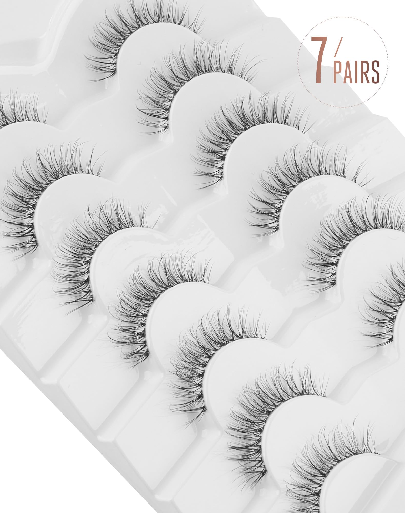 Eyelashes Natural Look Fake Small Eye Lashes Short (7MM-12MM) False Lash Wispy&Fuffly D86, Black - Image 3