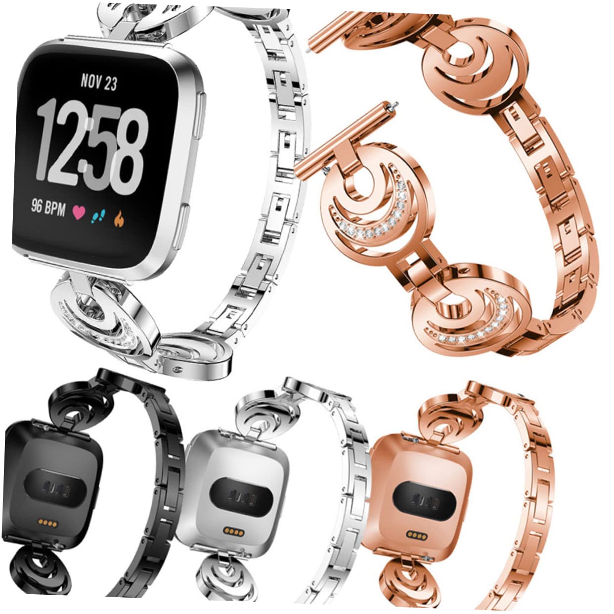UKCOCO 2 Piezas Accesorios De Reloj Banda De Reloj De Acero Inoxidable Correa De Reloj Reloj Correa De Repuesto Bling Banda De Reloj 2 Banda De Reloj Cristal Banda De Reloj Banda De