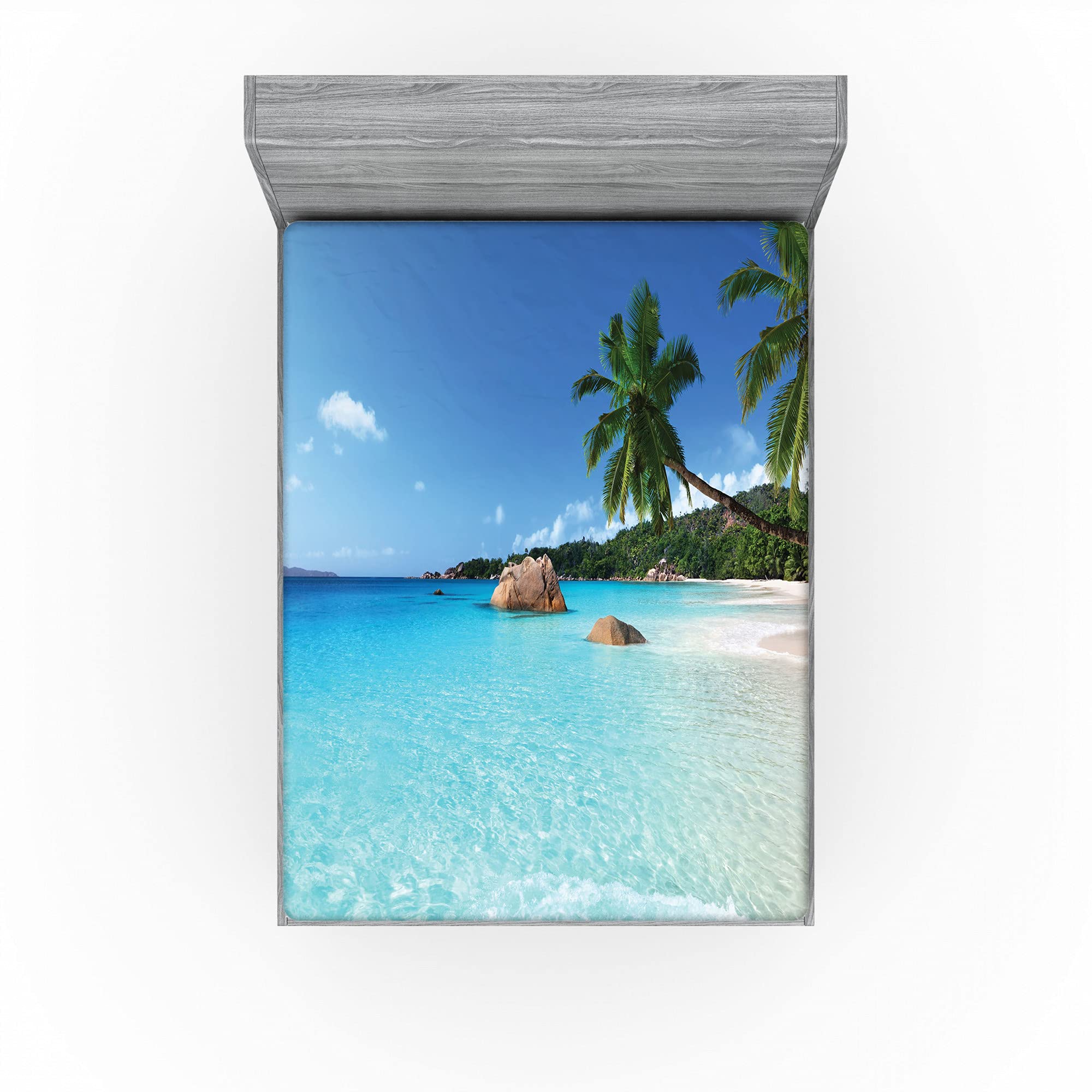 ABAKUHAUS Surf Lenzuolo con Angoli, Endless Summer Beach Waves, Comodo
