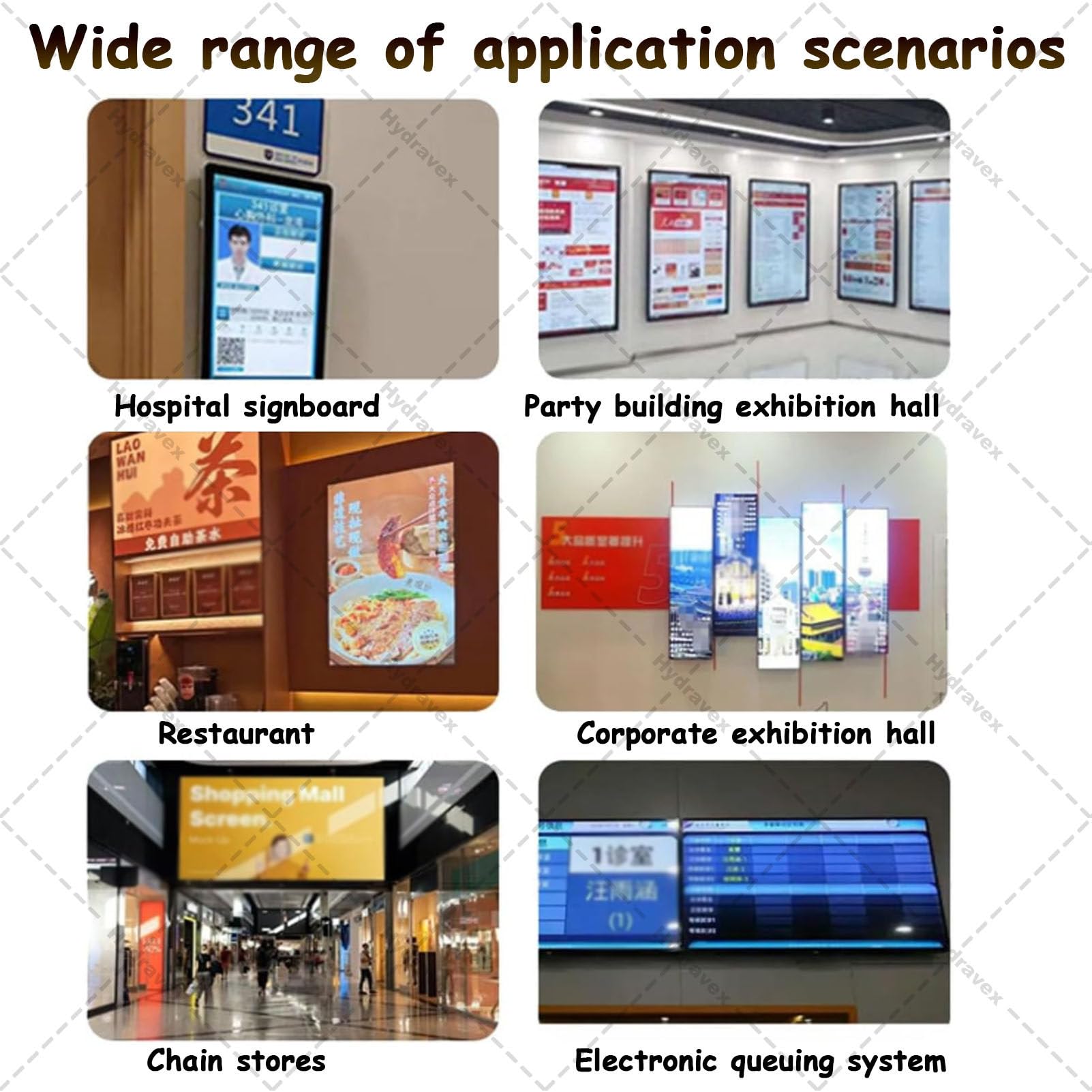 Digital Signage Display, kommerzieller Media-Player, intelligenter Split-Bildschirm, Hoch- und Querformat, 47,7 cm bis 124,5 cm Optionen