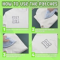 Vista 3 de Parches de letras deportivas de felpilla blanca de 4-12" para chaquetas, parches termo-adhesivos para ropa (blanco-W)