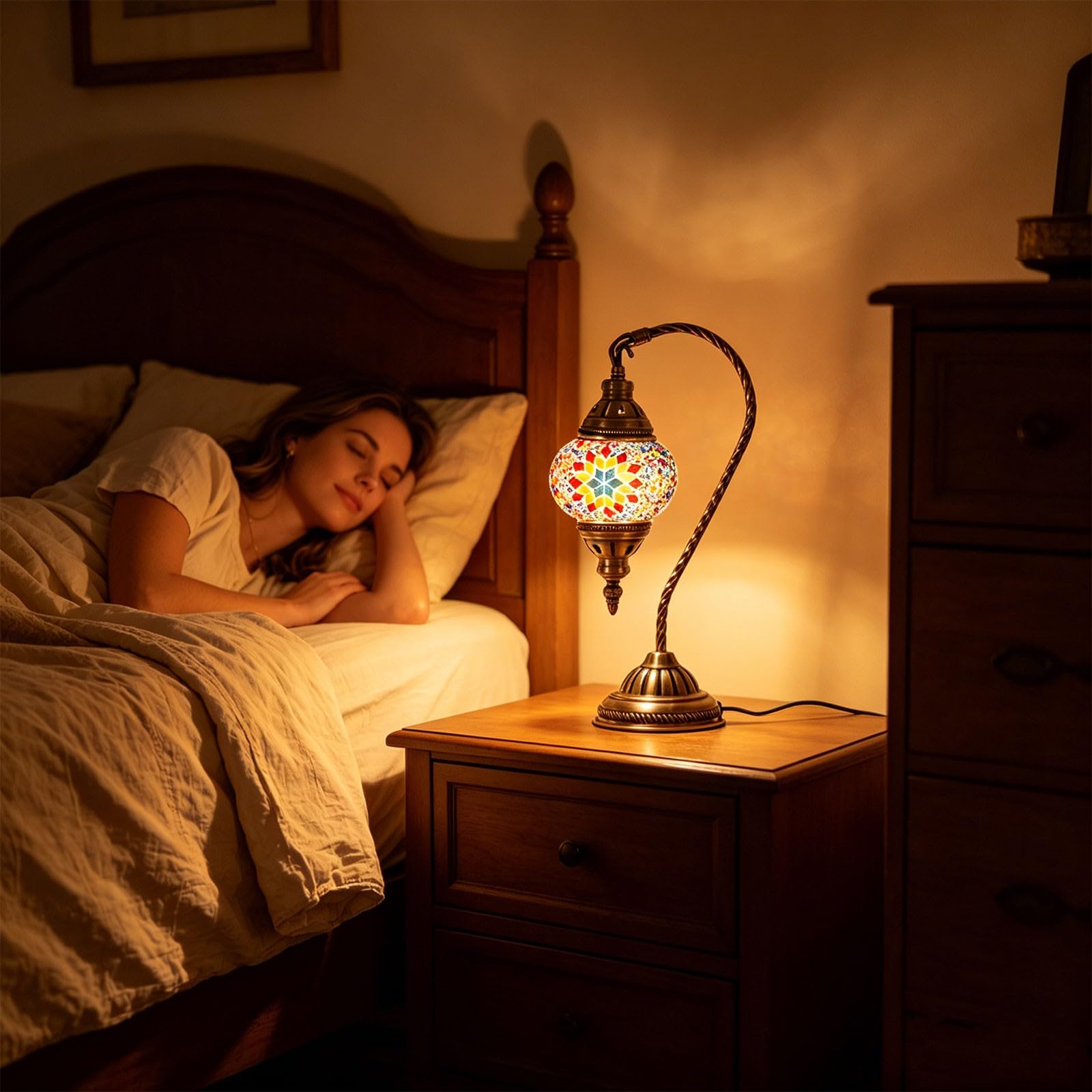 Elegante luce notturna per adolescenti con luce soffusa, porta di ricarica USB-C per un'atmosfera suggestiva in camera da letto (F, 11 x 18 x 35 cm)