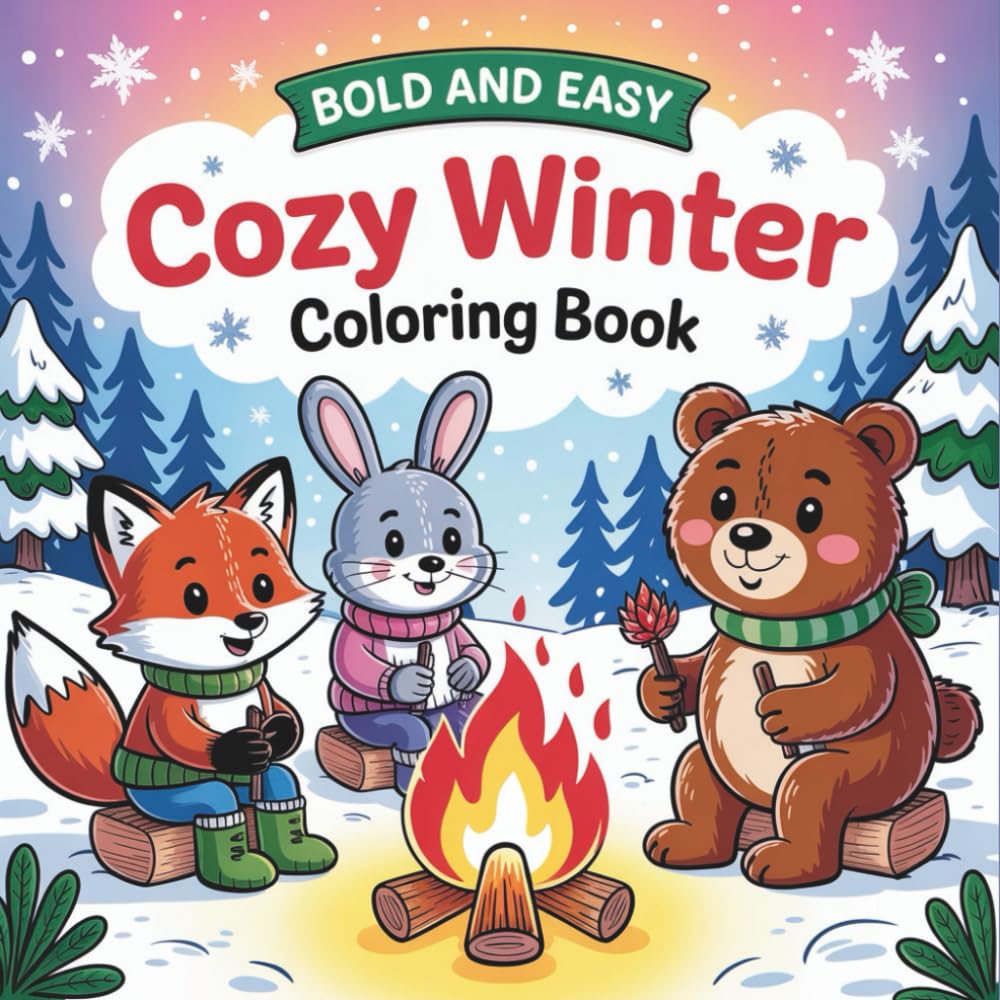 Cozy Winter Animals Coloring Book: Cute Woodland Creatures & Snowy Scenes for Relaxing Winter Fun: 75 Single-Sided Adorable Winter Animals, Cozy ... & Adults (Cozy Winter Coloring Collection)