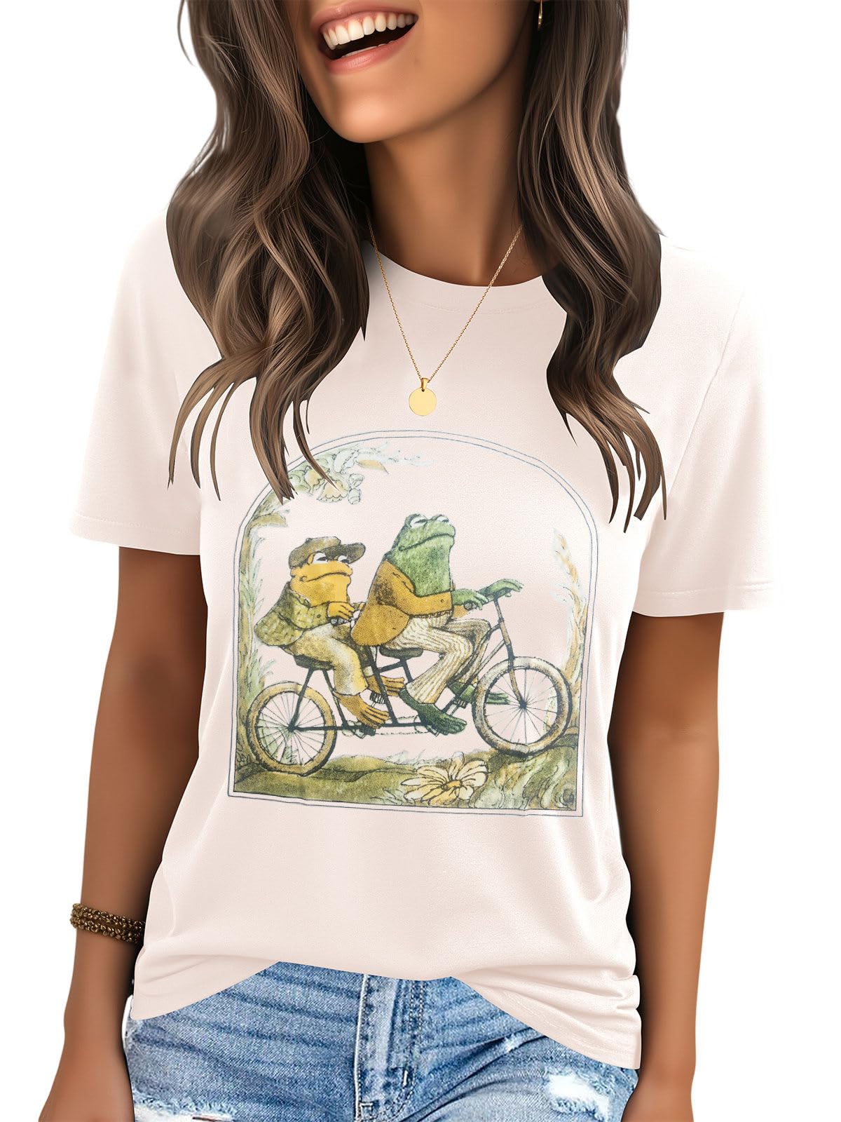 IRISGOD Womens Graphic Tees Casual Summer Short Sleeve Vintage T Shirts Tops