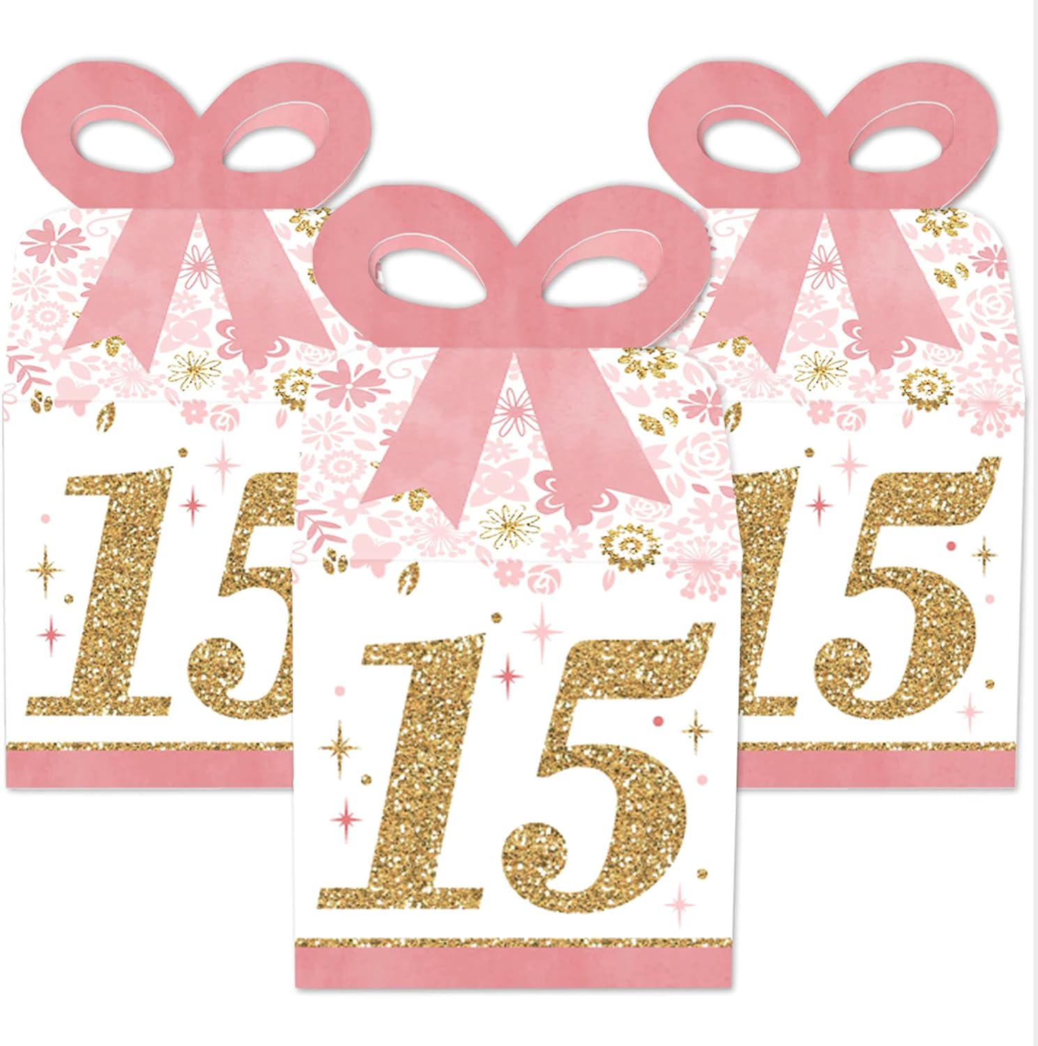 Mis Quince Anos - Quinceanera Sweet 15 Birthday - Bow Boxes - Set of 12