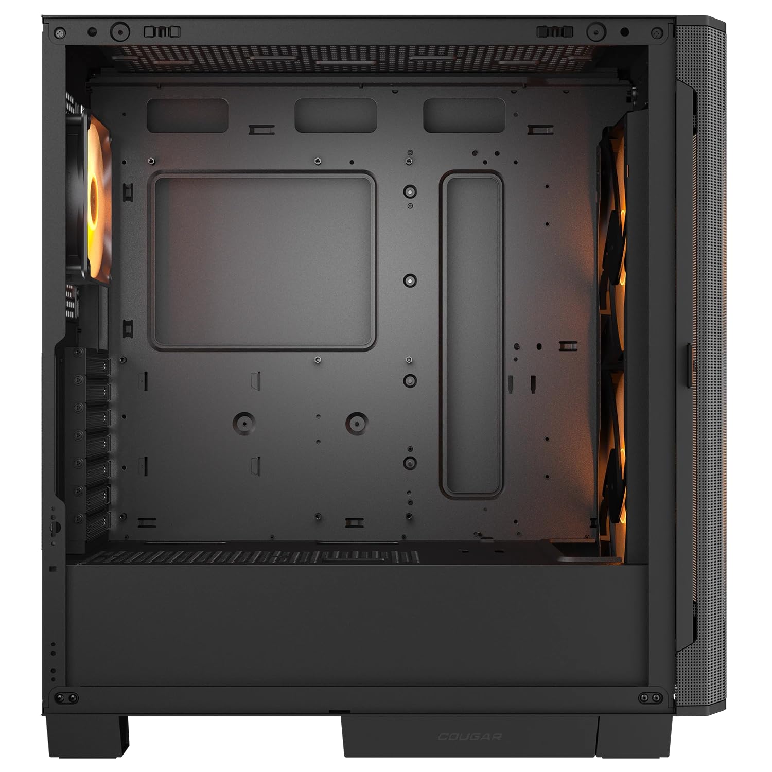 COUGAR Caja de torre media Airface Flow, máximo 10 ventiladores, 2 ventiladores frontales ARGB PWM de 180 mm, soporta hasta 360 mm AIO, enfriador de aire de 190 mm, filtro de polvo deslizante rápido