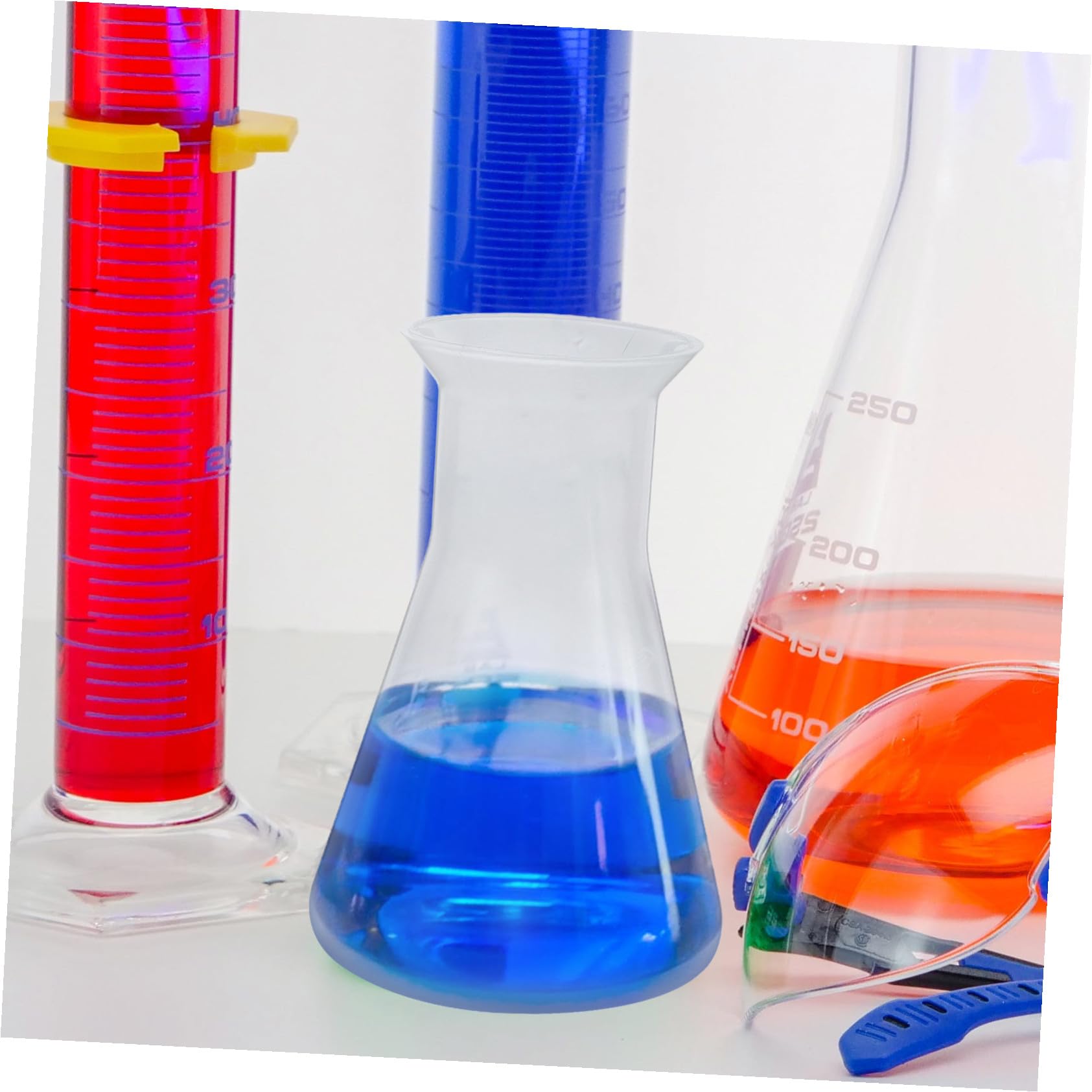 SOLUSTRE 18stücke Teiliges Erlenmeyer-kolben Aus Kunststoff Für Laboranwendungen Präzise Messskala Für Chemische Experimente Langlebig Und Zuverlässig