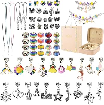 Amazon.co.jp: アクセサリー製作キット チャーム 紐通すだけ