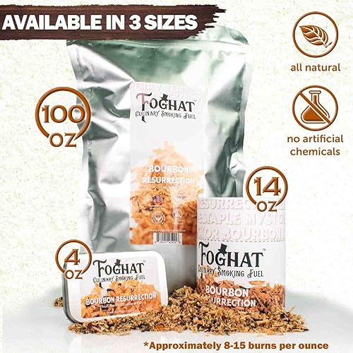 Miniatura 2 de Foghat Ahumador para Cócteles con Astillas de Madera - 100oz de Rebobinado de Bourbon para Kit de Ahumado, Whisky y Ahumador de Bebidas - Astillas