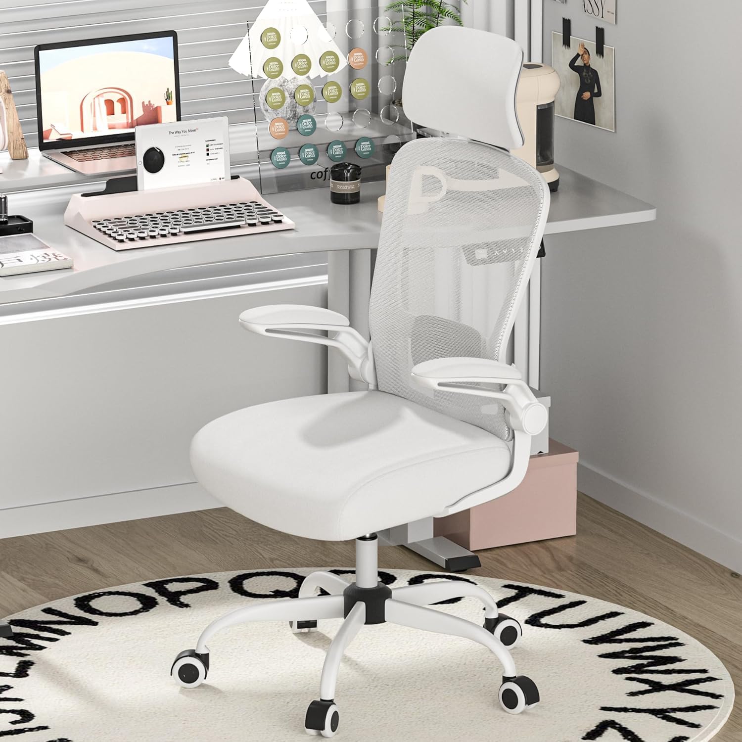  Ergonomic Desk Chair - Cream White