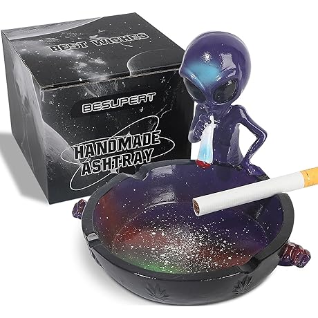 Ashtray, Muchly Creative Purple Resin Ash Tray for Cigarettes and Cigars, Creative...