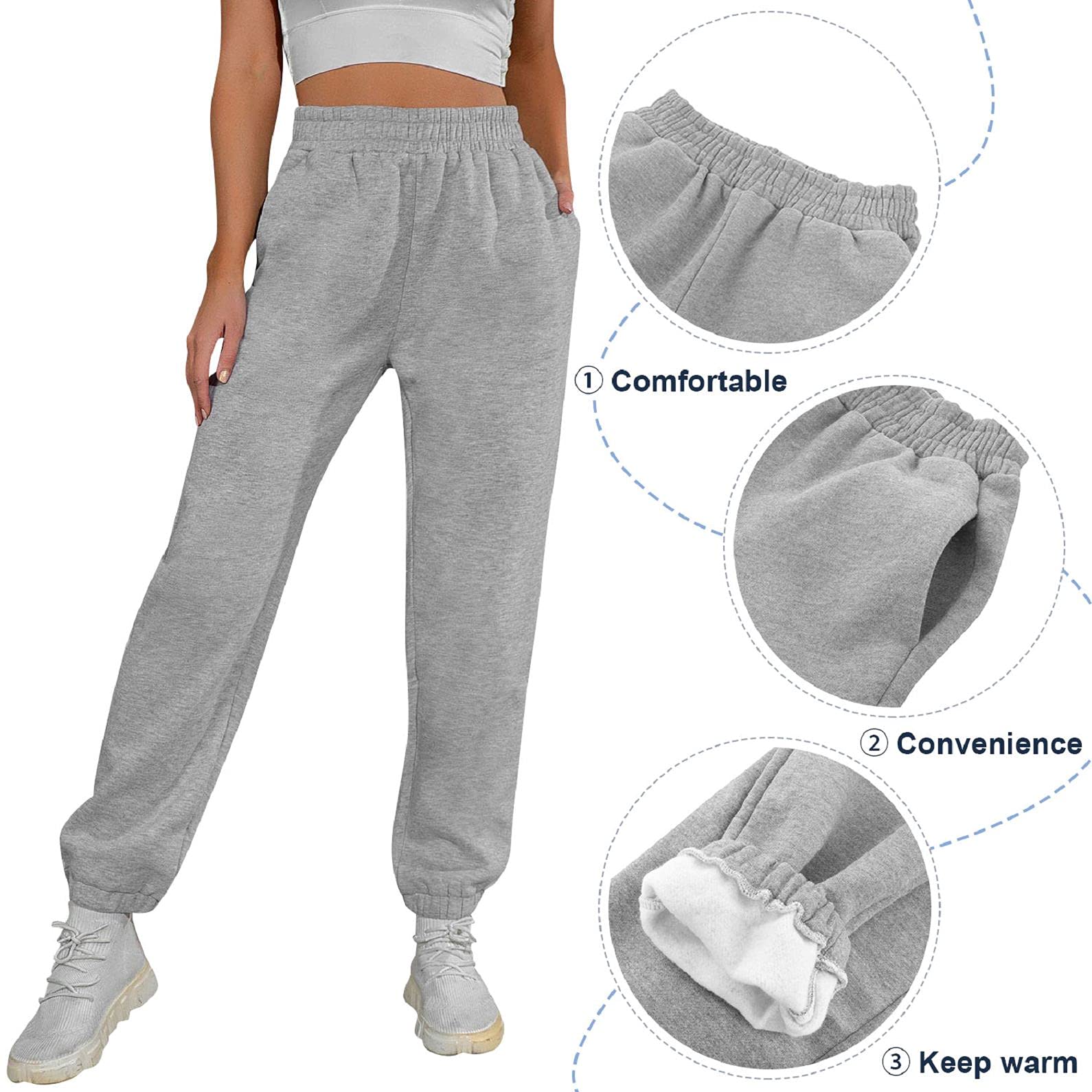 UMIPUBO Pantaloni Tuta Donna Felpati, Casual Pantalone Jogging in Pile con Cinta Elastica Lunghi Pants Jogger Sweatpants Invernali