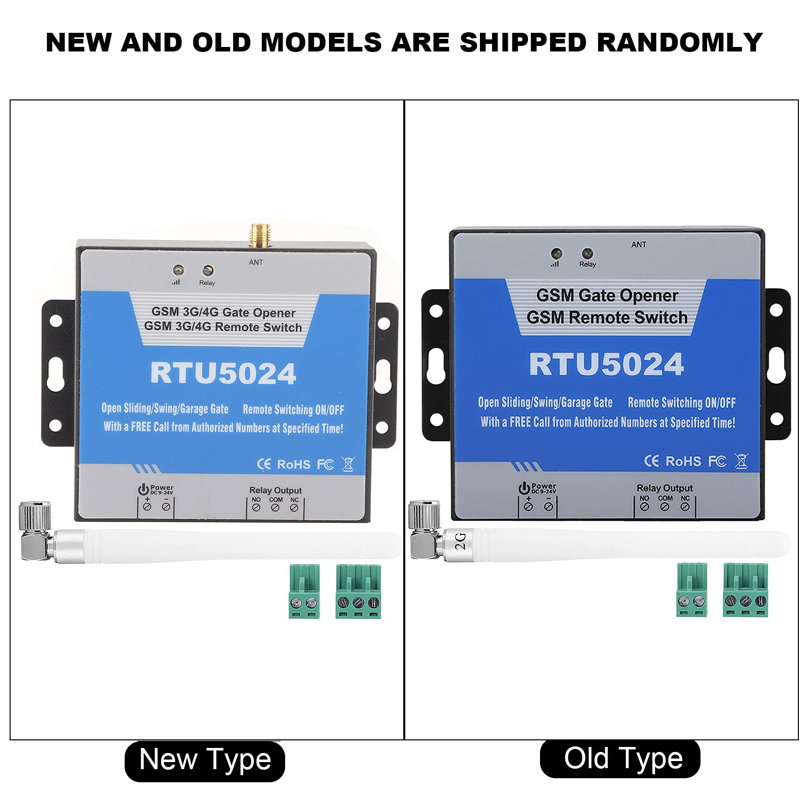 GOTOTOP Abridor de Puerta gsm, Controlador de Acceso RTU 5024, Interruptor de Encendido/Apagado Remoto, Llamada Gratuita, Soporte de Comando SMS SMS 850/900/1800 / 1900MHz