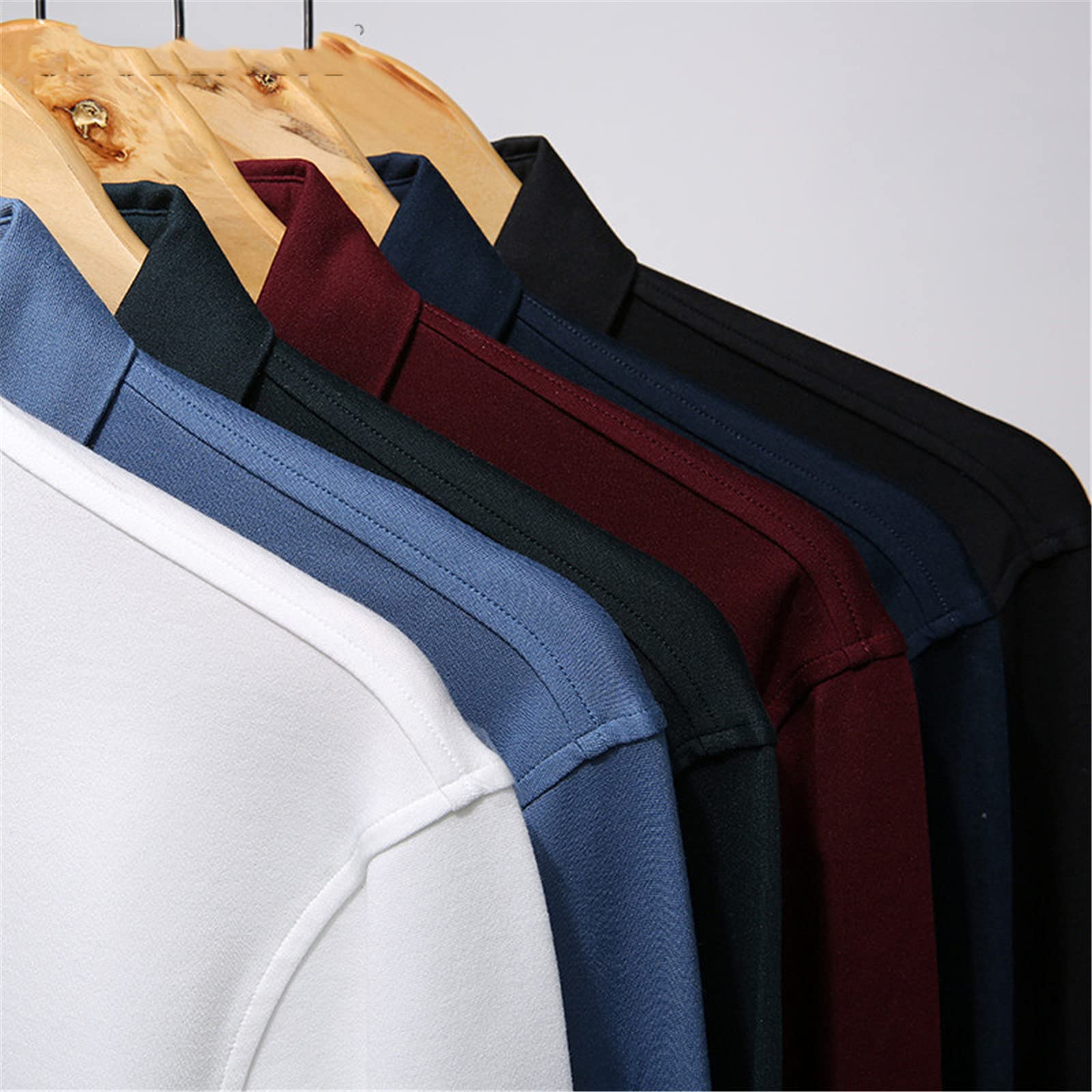T-Shirt für Herren, langärmelig, Business, Freizeit, für Frühling und Herbst, dunkelgrün, XXL